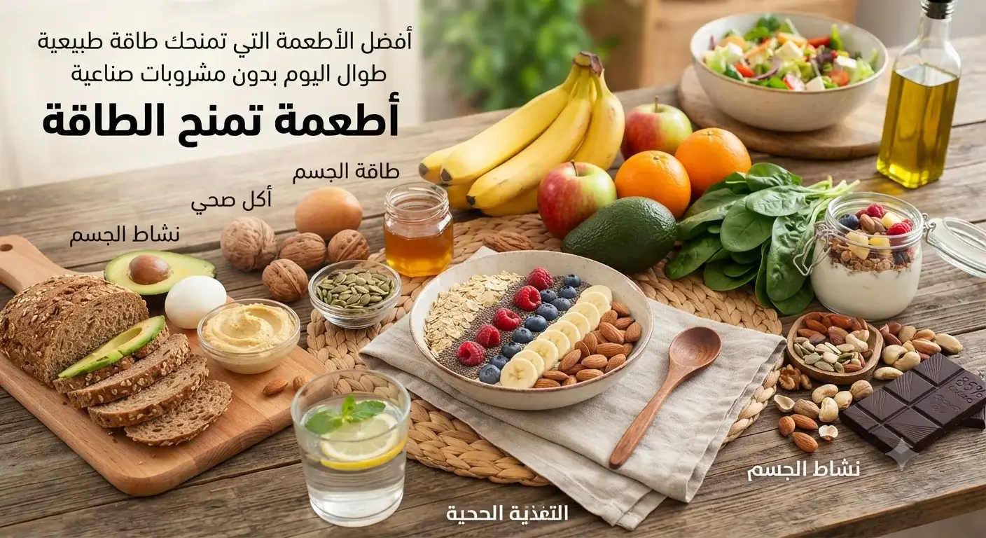 أفضل الأطعمة التي تمنحك طاقة طبيعية طوال اليوم بدون مشروبات صناعية