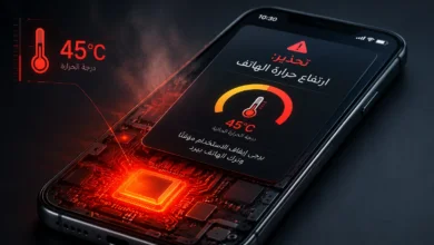 مؤشر لدرجة الحرارة وتأثير حراري يوضح سخونة المعالج في بيئة تقنية حديثة.