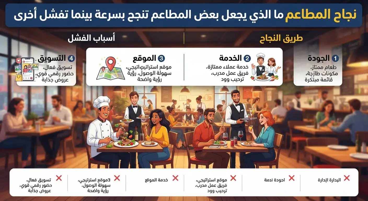 ما الذي يجعل بعض المطاعم تنجح بسرعة بينما تفشل أخرى؟