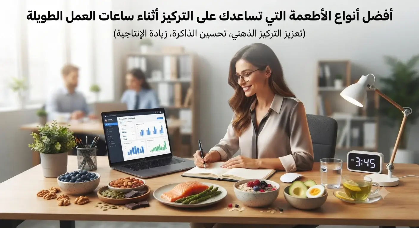 أفضل أنواع الأطعمة التي تساعدك على التركيز أثناء ساعات العمل الطويلة