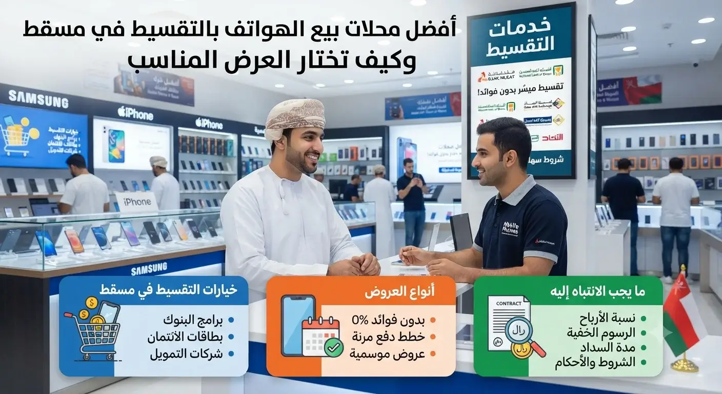 أفضل محلات بيع الهواتف بالتقسيط في مسقط وكيف تختار العرض المناسب